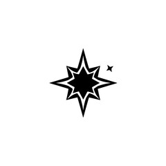 Geometric Starburst: Black and White Abstract Star Design - Minimalist Vector Graphic