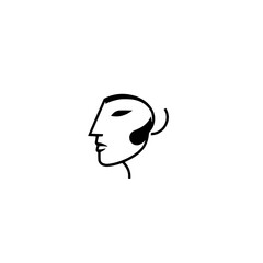 Abstract Line Art Profile: Minimalist Black and White Face Design.  A simple, elegant, and modern graphic illustration, perfect for profile pictures or branding.