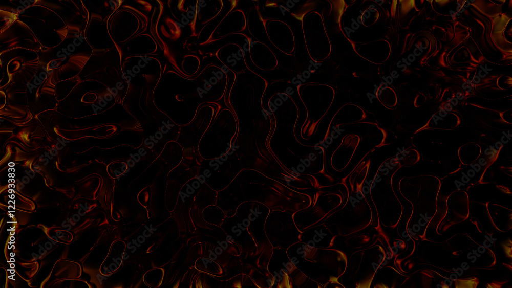 Poster dark red orange abstract wave background. multicolored rough surface with different waves and curves