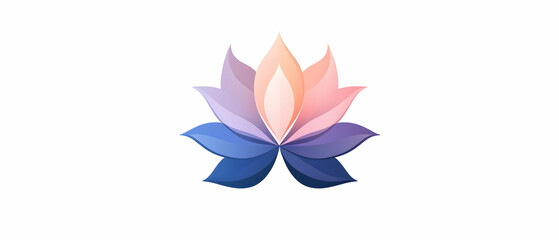 Pastel lotus flower design, white background