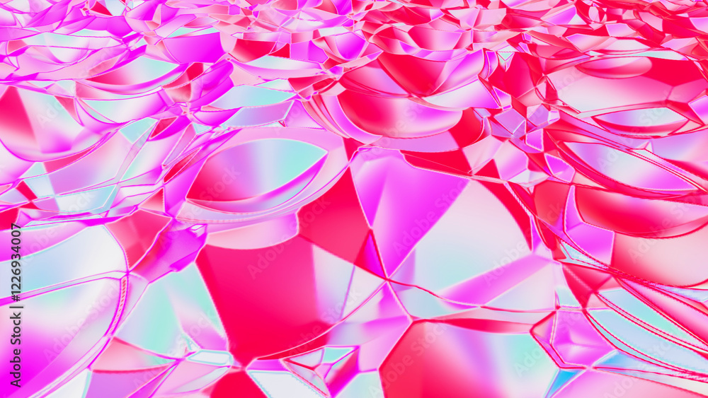 Poster red blue abstract wave background. multicolored rough surface with different waves and curves. 3d re