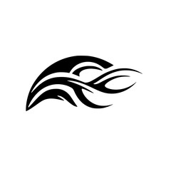 Abstract Black Tribal Wave Tattoo Design: Vector Graphic Pattern