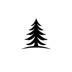 Majestic Evergreen: A Simple Pine Tree Vector Graphic. Perfect for nature-themed designs, logos, and winter illustrations.  Clean, minimalist style.