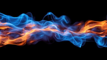 Abstract Smoke with Glowing Fire Patterns