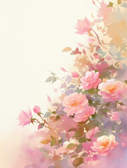 ピンクのバラの花の背景素材　Generated image