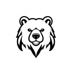 Majestic Bear Face: A Captivating Wildlife Portrait.  Perfect for nature lovers and wildlife enthusiasts. This striking vector graphic is ideal for logos, prints, and designs.