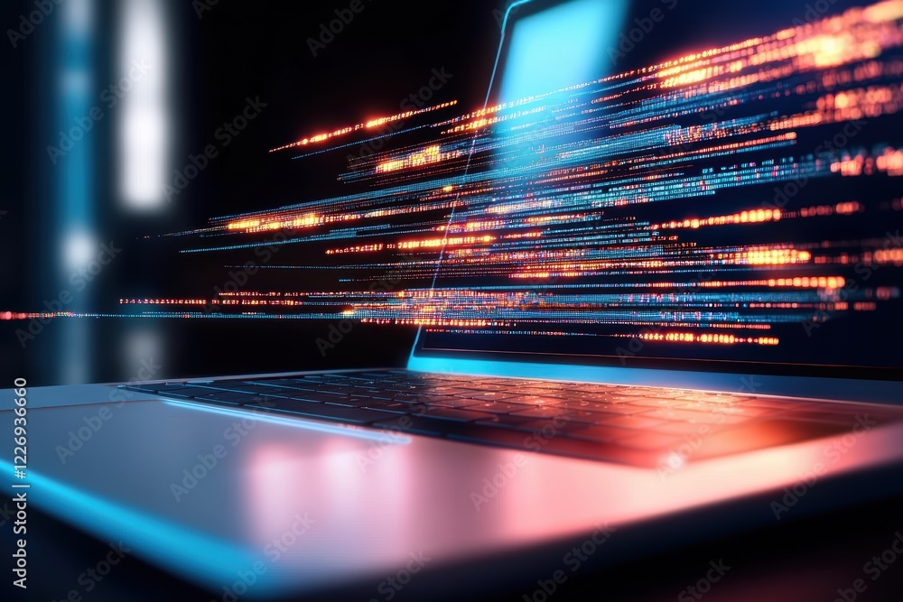 Poster a high-tech 3d interface with holographic glowing graphs and charts, symbolizing data and analytics 