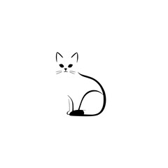 Elegant Minimalist Cat Line Art: A Simple and Cute Feline Design