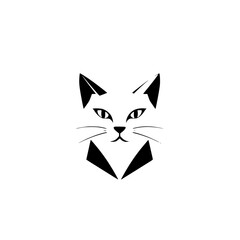 Elegant Cat Portrait: Minimalist Black and White Pet Vector Graphic