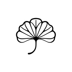 Ginkgo Biloba Leaf: Elegant Line Art Print, Botanical Minimalist Illustration, Nature Inspired Design