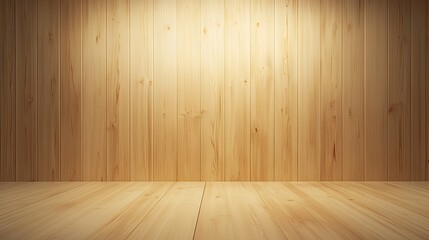 Naklejka premium close-up of textured wooden wall panel with visible grain patterns and natural tones illuminated by soft lighting in