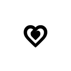 Abstract Heart Symbol: Minimalist Black and White Vector Graphic Design