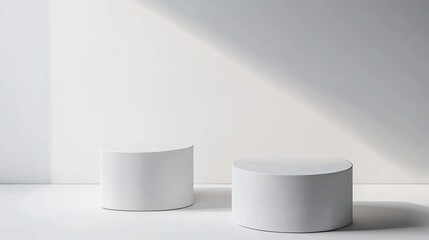 Minimalist White Cylinder Stage The Perfect Product for Displaying Your Work