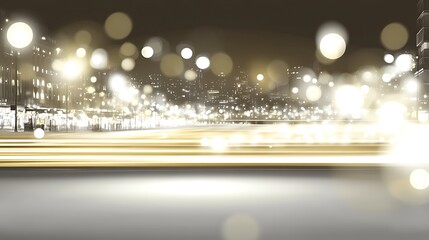 Night Cityscape Lights Bokeh Blurred Street Scene