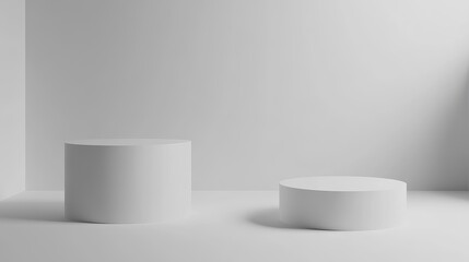 Minimalist White Cylinder Stage The Perfect Product for Displaying Your Work
