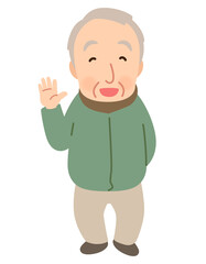 高齢男性　表情ポーズ　シニア　高齢者　後期高齢者