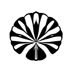 Monochrome Botanical Leaf: Abstract Black and White Floral Design. Minimalist Geometric Plant Illustration, Nature-Inspired Graphic, Elegant Vector Shape for Decor.