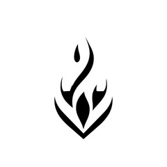 Abstract Black Flame Design: Minimalist Vector Graphic, Perfect for Logo, Tattoo, or Creative Projects