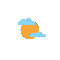 sun and cloud icon design template 
