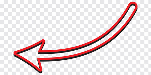 Fototapeta premium Curve arrows set. Curved arrows. Arrow sign. Curved arrow pointing all side. Black, Yellow, Blue and Red arrow Design. 