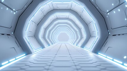 Fototapeta premium 3D white and grey color abstract hexagon technology background