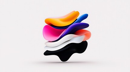 Obraz premium Vibrant Abstract Composition of Layered Colorful Shapes