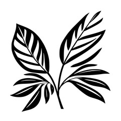 Black and White Botanical Leaf Illustration: Minimalist Plant Line Art Print