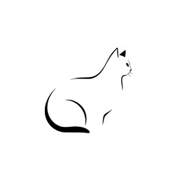 Elegant Minimalist Cat Line Art: A Simple and Modern Feline Design