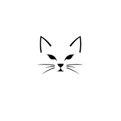 Minimalist Cat Face Line Art: Elegant and Simple Feline Design
