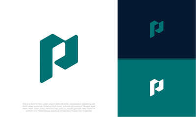 Initials P logo design. Initial Letter Logo. Innovative high tech logo template.	
