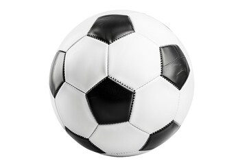 Obraz premium Standard Black and White Soccer Ball Isolated on White Background With Transparent Edges for Sports Graphics and Designs