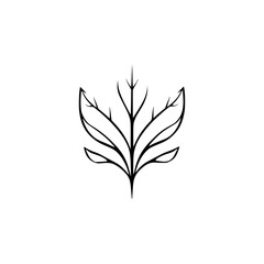 Elegant Minimalist Botanical Leaf Illustration: Simple Line Art Design, Perfect for Nature-Inspired Logos and Graphic Projects