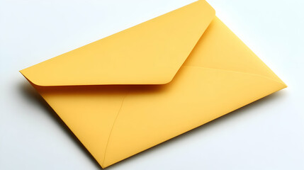 Yellow envelope, white background, mail, communication