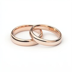 Two elegant wedding rings with a rose gold finish.