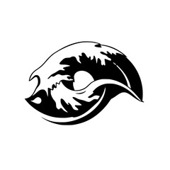 Abstract Black and White Wave Illustration: Nature, Ocean, and Water Design