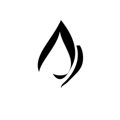Abstract Black Drop Logo Design: Minimalist and Elegant Vector Graphic