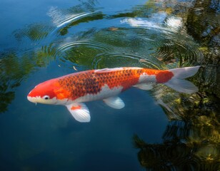 big koi carp in the pond