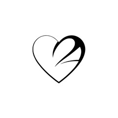 Elegant Black and White Heart Design: Minimalist Love Symbol, Perfect for Valentines, Weddings, and Romantic Decor