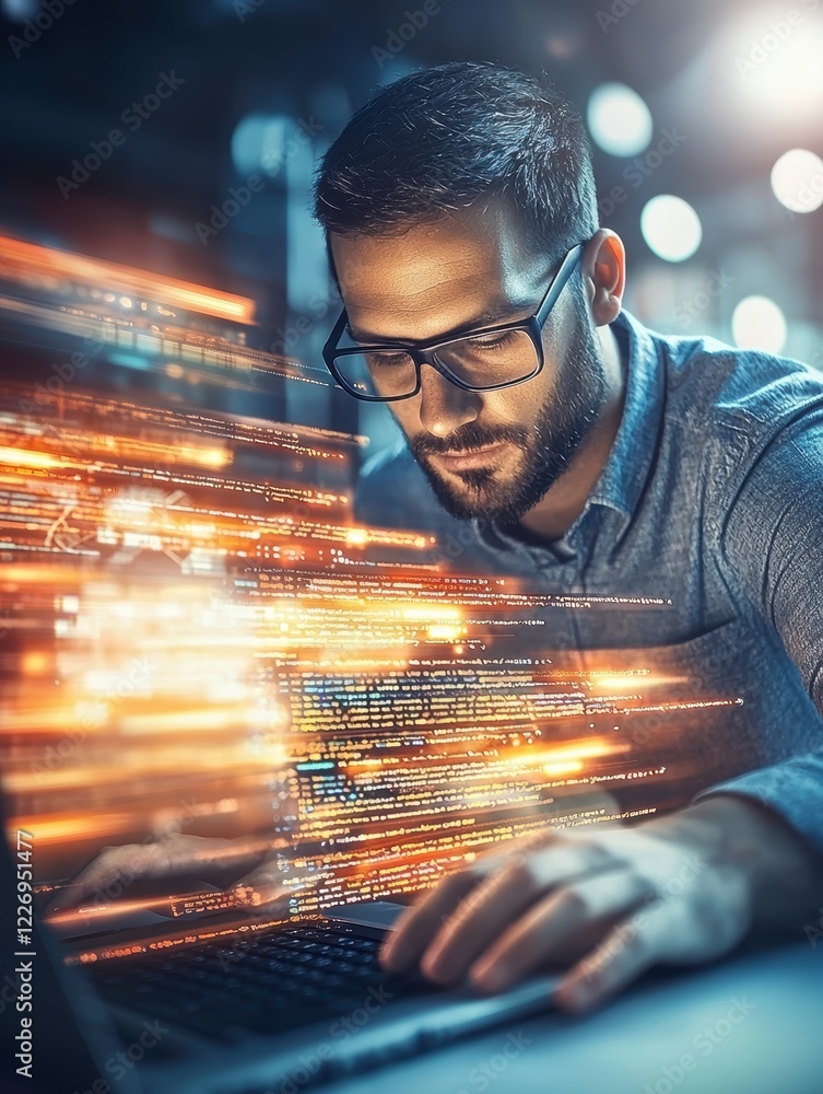 Poster coding innovation in urban workspace digital technology professional environment focused perspective