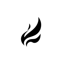 Abstract Black Flame Logo:  A Modern and Minimalist Vector Graphic Design Icon, Ideal for Branding and Creative Projects