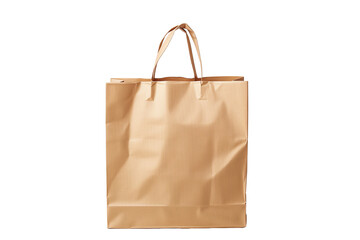 Eco-friendly Paper Shopping Bag on a White Background for Sustainable Shopping Solutions
