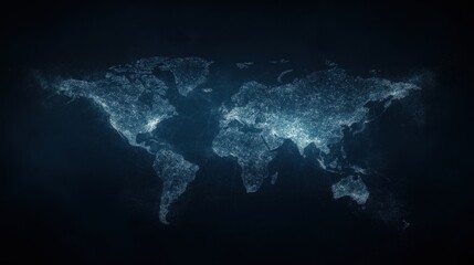 A blue and white globe with a lot of stars on it
