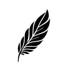 Black and White Leaf Illustration: Minimalist Botanical Design, Elegant Nature Graphic, Simple Plant Silhouette, Vector Art