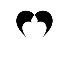 Abstract Black Heart Shape: Minimalist Vector Graphic Design. Perfect for logo, pattern, or simple design projects.  Clean, modern aesthetic.