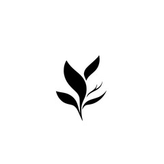 Elegant Black and White Botanical Leaf Illustration: Minimalist Plant Design, Perfect for Nature-Inspired Projects