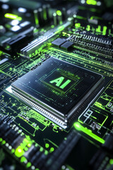 Fototapeta premium Artificial intelligence AI computer processor chip.