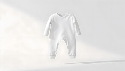 White Baby Onesie Mockup: Minimalist Clothing Design