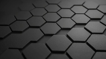 Abstract dark grey hexagonal pattern, technology background