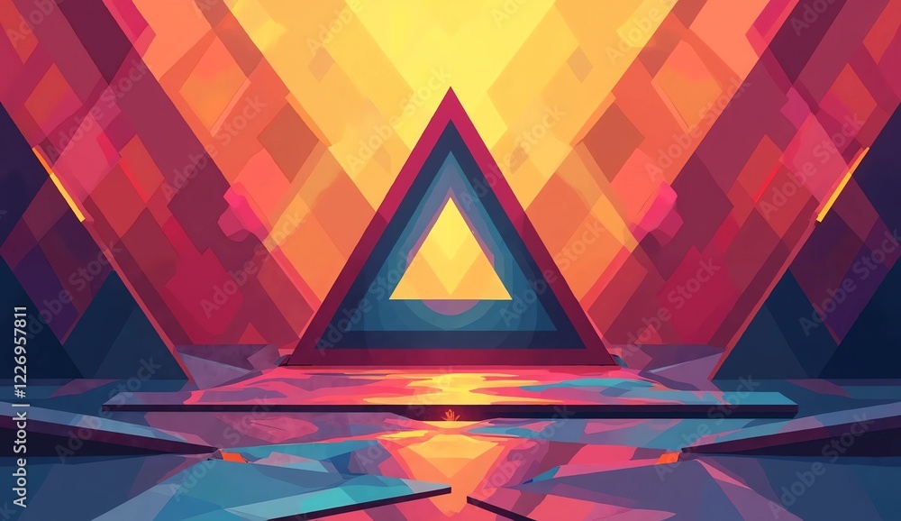 Wall mural abstract background with triangles. colorful geometric abstract background with a collection of tria