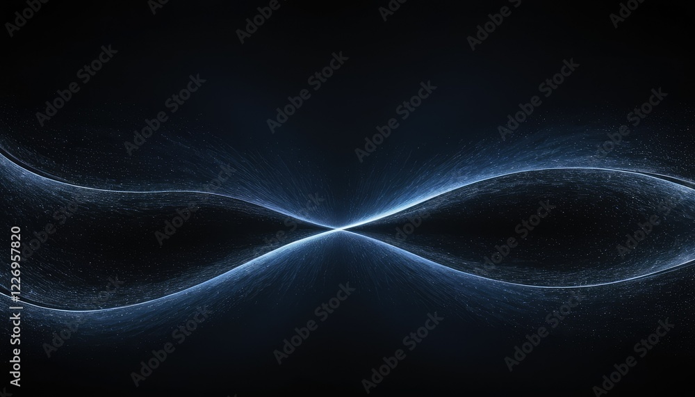 Poster blue luminescence abstract dot particle design on dark background 5